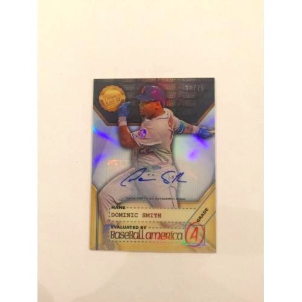 2017 Bowman's Best Dominic Smith NY Mets Deans List Auto #BADL-DS #d 30/75 (020)